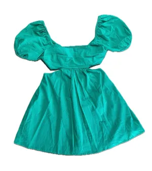 Petal And Pup Jeanelle Bust Pleat Cutout Mini Dress Green Medium thumbnail 1