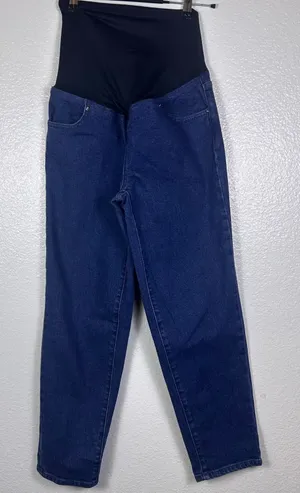 Isabel Maternity Ingrid & Isabel 80s Slim Jeans Crossover Panel Dark Wash 4‎ 28 thumbnail 1