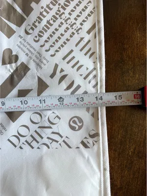 Lululemon White Printed Tote Bag with Text Design thumbnail 6