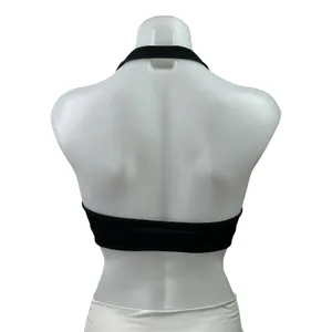 Gymshark Black Halterneck Open Back Workout Gym Yoga Sports Bra Crop Tank Top S thumbnail 3