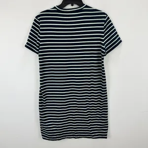 Madewell Mini Tee Dress Dark Navy Crewneck Striped Cotton Relaxed Large NWT thumbnail 12