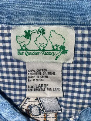 Quaker Factory Blue Gingham Button-Up Shirt with Embroidered Birdhouses thumbnail 2