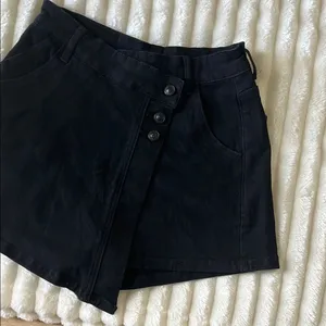 NWT Princess Polly Black Kaycie wrap skort black denim thumbnail 3
