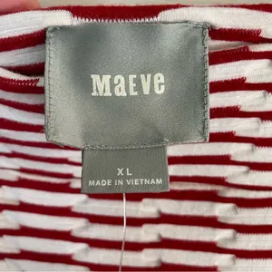 Anthropologie Maeve Caleta Handkerchief Red Stripe Strapless Dress XL New thumbnail 5