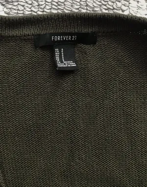 Forever21 Dark Green Long Cardigan Sweater Top thumbnail 10