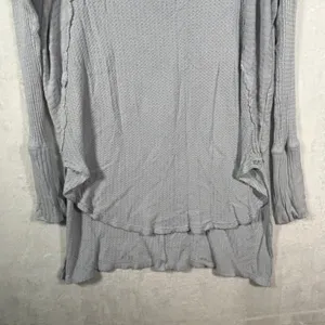 Free‎ People We The Free Waffle Knit Thermal Tunic Top Blue Grey Medium F-99 thumbnail 9