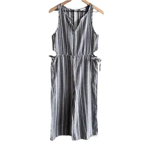Lucca Couture Urban Outfitters Kendall Striped Cropped Jumpsuit Romper Small thumbnail 4