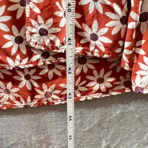1145 | Madewell Floral Daisy Faux Wrap Viscose Midi Dress‎ Rust Orange Women XXS thumbnail 4
