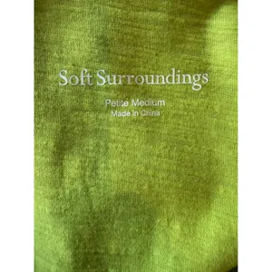 Soft Surroundings Shirt Dress Womens Medium Petite Green Artsy Boho Neon‎ Knit thumbnail 10
