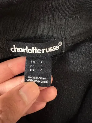 Charlotte Russe Quarter Zip Cropped Fleece Sweatshirt Pullover Womens Small Blac thumbnail 5