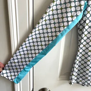 Tail White Label Quarter Zip Women Medium White‎ Turquoise Geometric Golf Top thumbnail 4