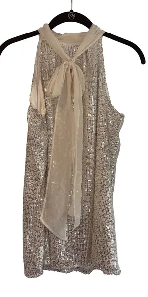 Calvin Klein‎ Sequin Dress Halter Neck Sleeveless Party Sparkle Size S thumbnail 1