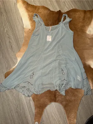 RARE NWT FREE PEOPLE Beads For Days Dress Sheer Boho Swing Sleeveless tunic S thumbnail 6