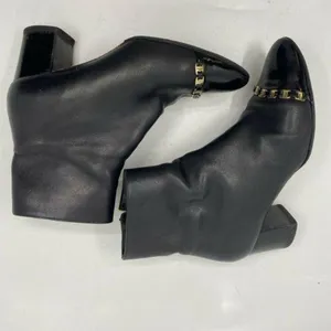 Msrp$730 SALVATORE FERRAGAMO Booties W/ Gold signa thumbnail 7