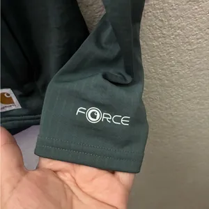 🆕Carhartt Women's Forest Green Force Relax Fit Half Zip Hooded T-Shirt S🆕 thumbnail 8