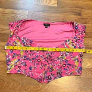 AFRM Myla Corset Womens Large Pink Floral Short Sleeve Open Front Crop Top thumbnail 5