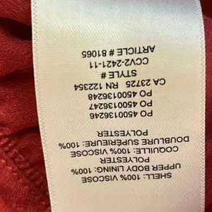 Aritzia Red Deep V-Neck Tie Front Long Sleeve Ruffle Peplum Crop Top Blouse Sz S thumbnail 5
