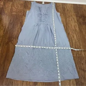 Jigsaw Kew 100% linen dress baby powder blue coastal grandma beach vacation sz 6 thumbnail 8