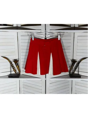 Vintage 90s cheerleader mini skirt white red pleated costume cosplay pinup sz S thumbnail 2
