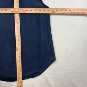A New‎ Day XS Denim Sleeveless Buttoned Top Casual Boho Resort Capsule Spring thumbnail 10