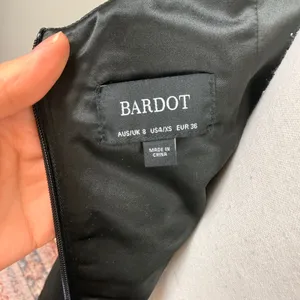 Bardot Likely Rona Ruffle Midi‎ Dress Square Neck Black Cocktail Dress 4/XS thumbnail 12
