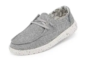 Hey Dude Women's Wendy Linen Slip-on Shoe Iron light gray travel comfort soft 11 thumbnail 1
