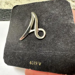Sarah Coventry Letter Initial A Silver Tone Brooch Pin Signed thumbnail 3