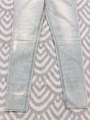 ABERCROMBIE & FITCH High Rise Super Skinny Beaded Light Wash Jeans 10 NWT thumbnail 4