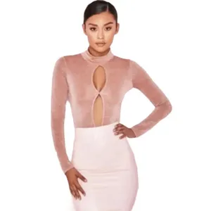 House of CB London Concha Pink Sparkle Cutout Long Sleeve Bodysuit NWT thumbnail 7