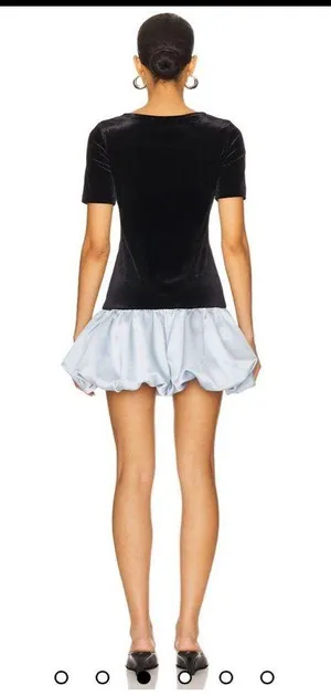 Revolve Juliet Dress Black & Blue thumbnail 3