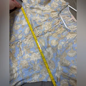 Rebecca Taylor Short‎ Sleeve Satin Leaf Floral 100% Cotton Maxi Dress Size 8 thumbnail 11