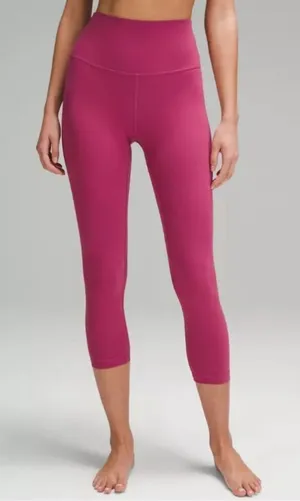 Lululemon Womens Flat Front High-Rise Pull-On Align Crop Leggings Pink Size 12‎ thumbnail 1