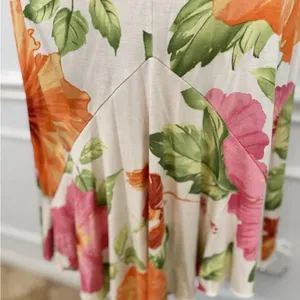 Tommy Bahama Floral Silk shift Dress with Orange and Pink Accents thumbnail 3