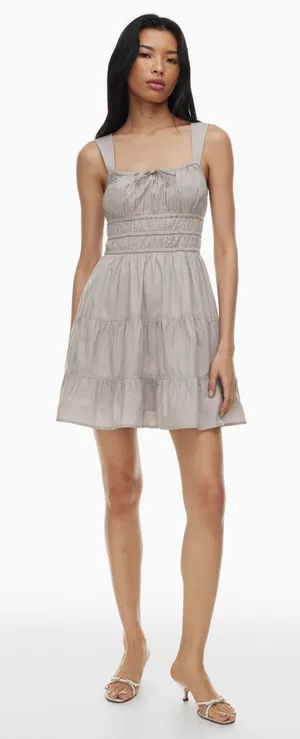 Aritzia Sunday Best Martine Poplin Dress in Taupe thumbnail 1