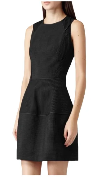 Reiss Zaria-Sheer Stripe Dress - Black - US 2 thumbnail 1