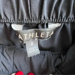 Athleta Skyline Pant II Paperbag Waist Pleated Tapered Black Belted Pants Size 2 thumbnail 7
