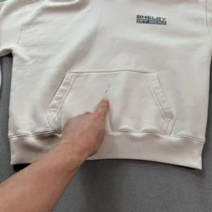 Hollister Shelby GT 500 Ford Hoodie Women's XS Cream Boxy Fit Cotton Blend Car thumbnail 6
