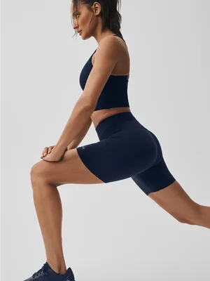 Alo seamless ribbed favorite shorts 5" inseam size xs in navy NWT thumbnail 5