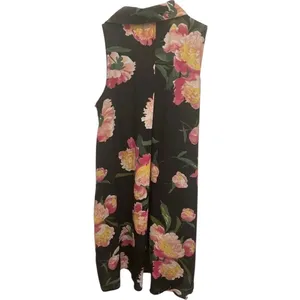 Adrianna Papell Black Floral Sleeveless Shirt Dress Women’s‎ Size 6 thumbnail 2