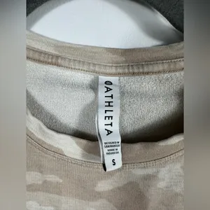 Athleta Studio to Street Camo Sweatshirt Womens S Oatmeal Beige 432058‎ thumbnail 7