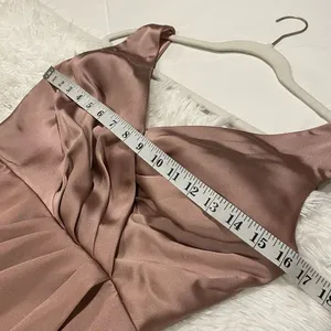 Revelry Blair Satin Gown Bridesmaid Dress in Rose Quartz Size 4 thumbnail 6