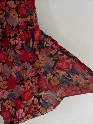 House of Harlow 1960 x Revolve Lotte Red Floral Dress Size Small thumbnail 5