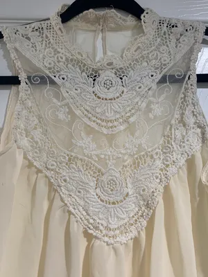 Boho Lace Tank Top White Size M thumbnail 4