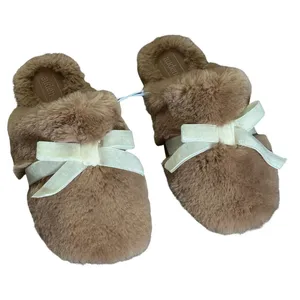 Auden Brown Slippers with Bow Fall Season Size 11 NWOT thumbnail 1