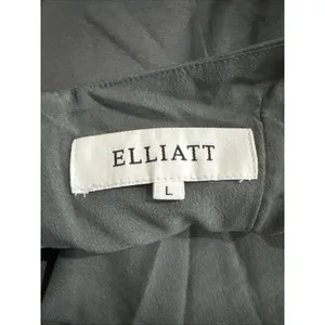 NWOT Elliatt Camo Blouson Halter Dress Sz Large Charcoal Gray Asymmetrical Satin thumbnail 7