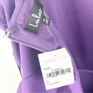 LULUS Great Things Purple Ruffled Trim High Neckline Bodycon Dress XL Party Boho thumbnail 5
