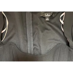 Lulus Black Long Sleeve Corset Accent Maxi Bodycon Dress Size M thumbnail 7