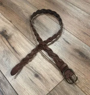 Casual Brown Western Boho Braided Faux Leather Belt | Size Large thumbnail 1