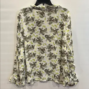 Lands End Matte Satin Pajama Set 2pc White Leopard 3X Long Sleeve Top Shorts thumbnail 7