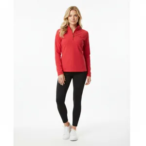 North Face Women's Pink Long Sleeve Quarter Zip Neck Fleece Athletic Top M thumbnail 6